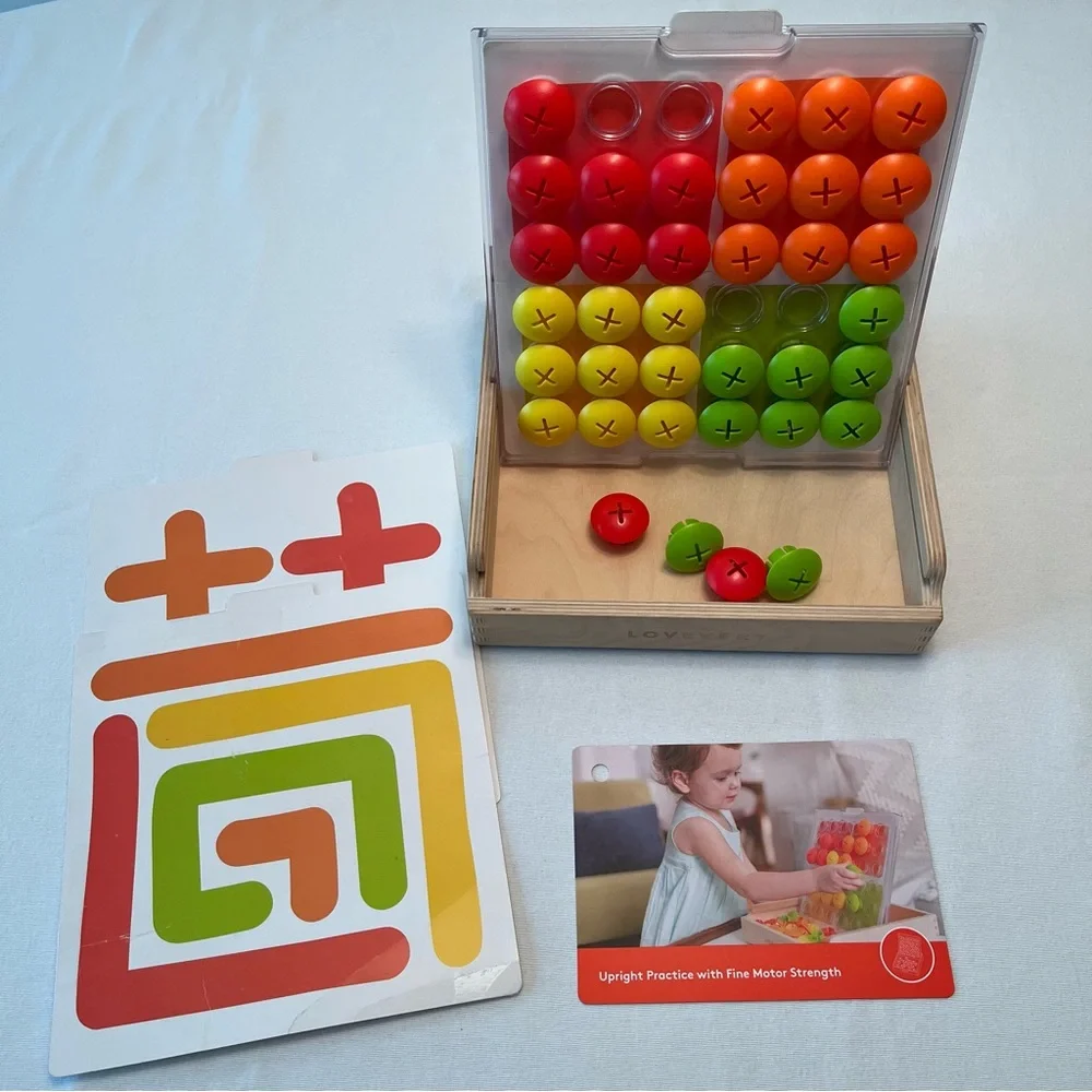 Lovevery Mosaic Button Board Set & Info Play Card Toddler Montessori Learning